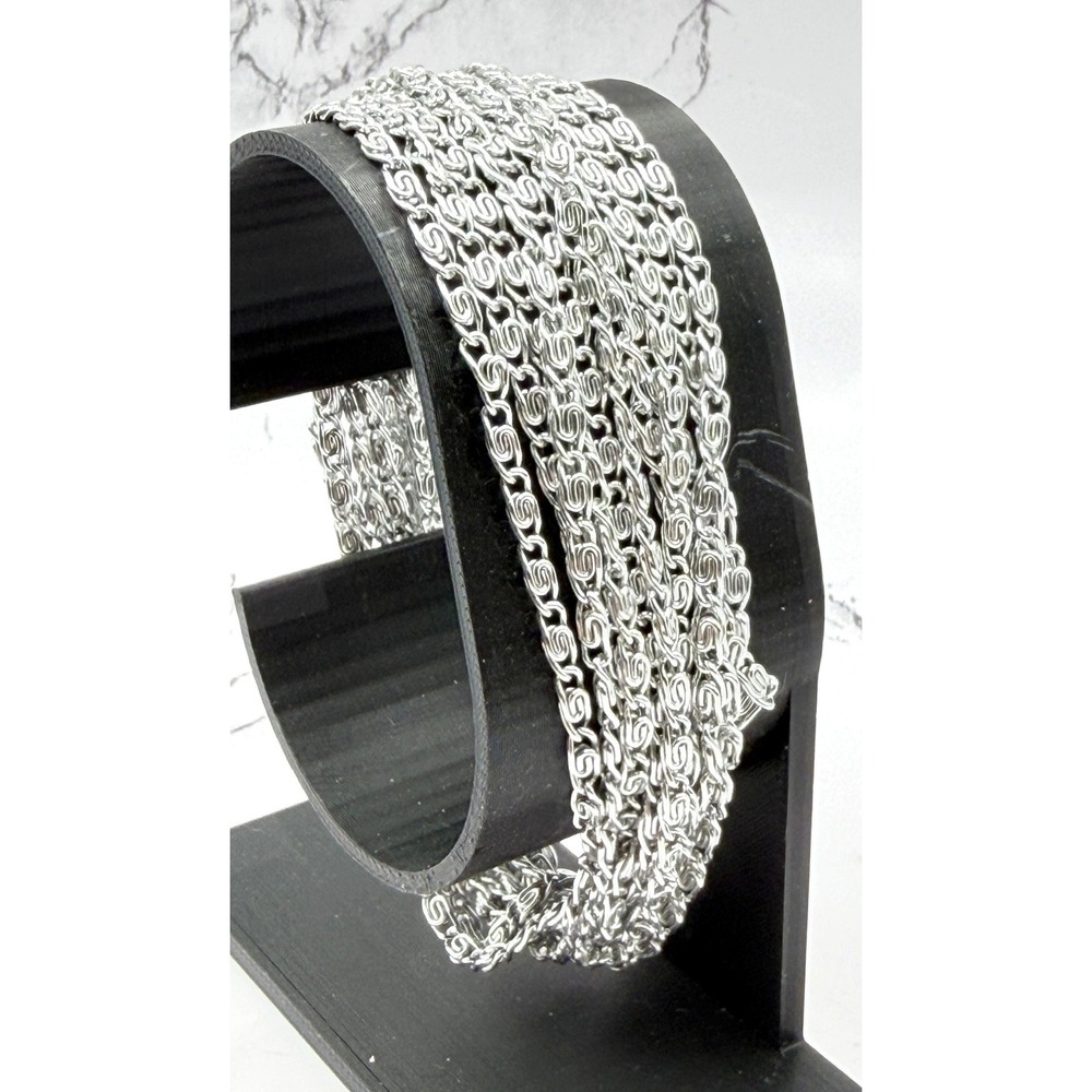 12-Strand Silver Tone‎ Chain Bracelet by Celebrity 7"
